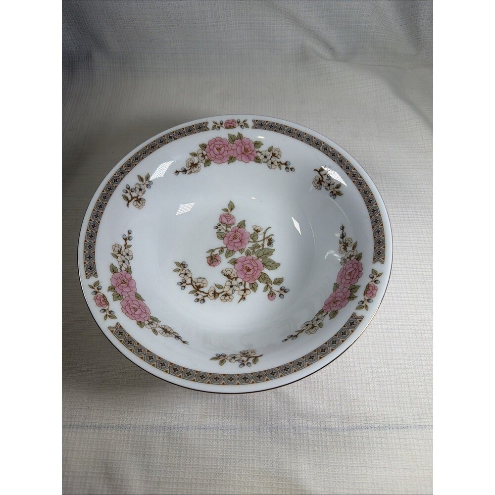 Vtg Fairfield Fine China Floral Mist 9" Round Vegetable Serving Bowl Yung Shen